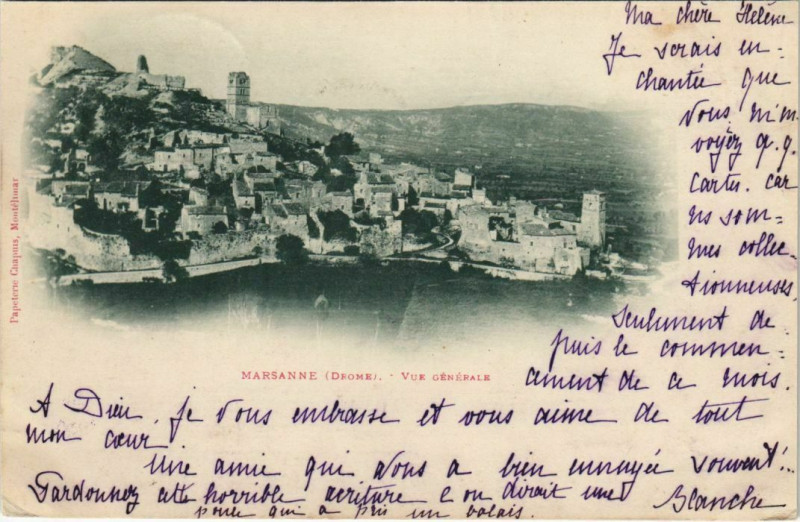 Carte postale ancienne Marsanne Vue generale France à Marsanne