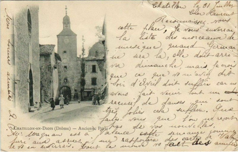 Carte postale ancienne Chatillon en Diois Ancienne Porte France