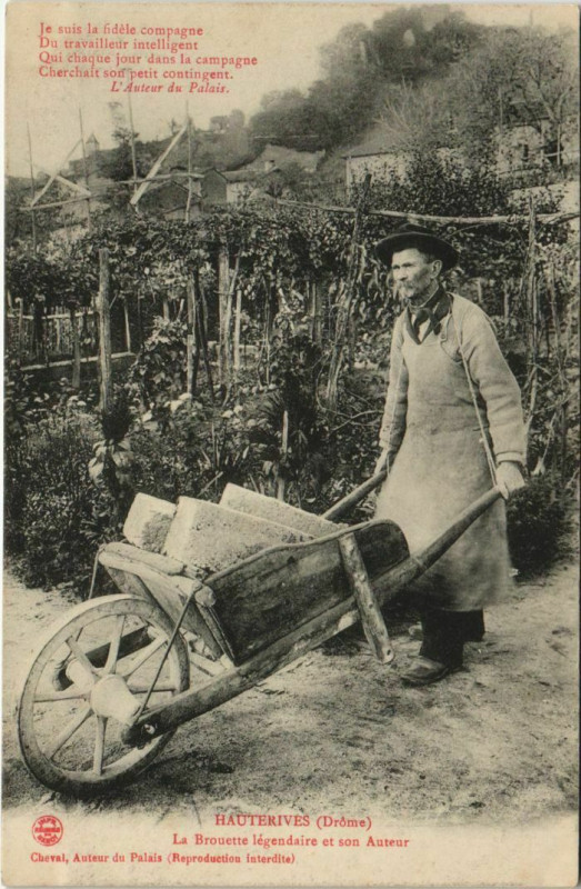 Carte postale ancienne Hauterives La Brouette legendaire et son Auteur France à Hauterives