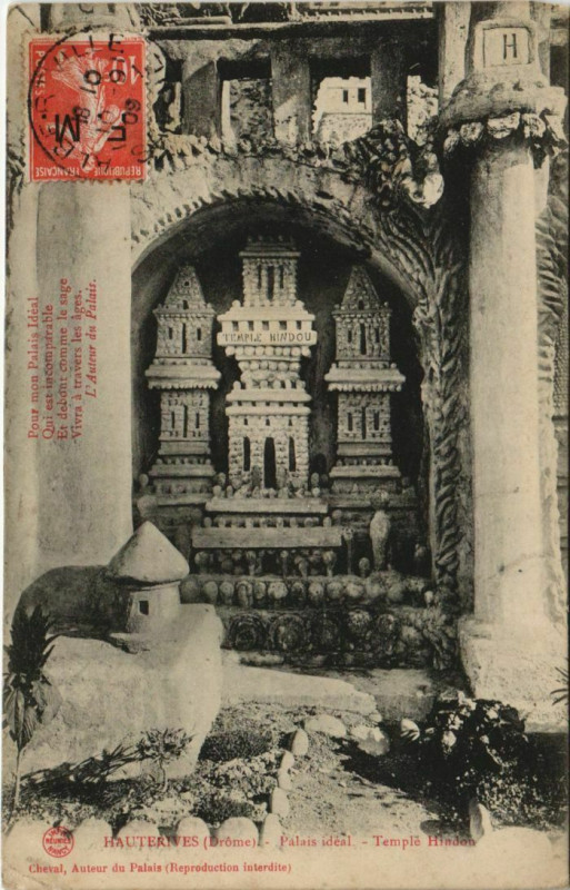Carte postale ancienne Hauterives Le Palais Ideal ,Temple Hindou France à Hauterives