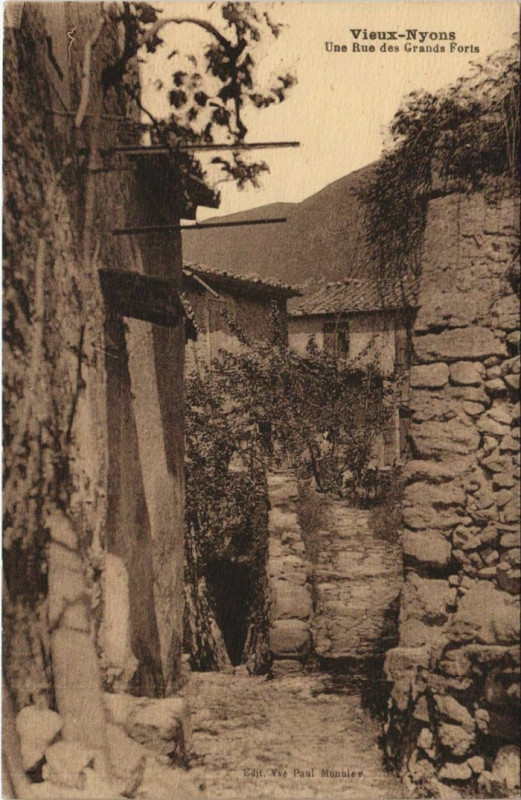 Carte postale ancienne Nyons Une Rue des grands Forts France à Nyons