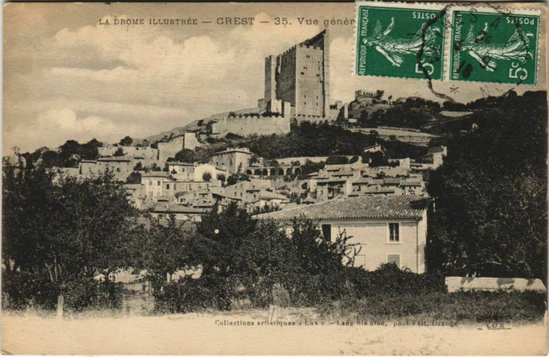 Carte postale ancienne Crest vue generale France à Crest