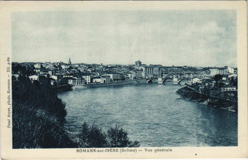 Carte postale ancienne Romans vue generale France