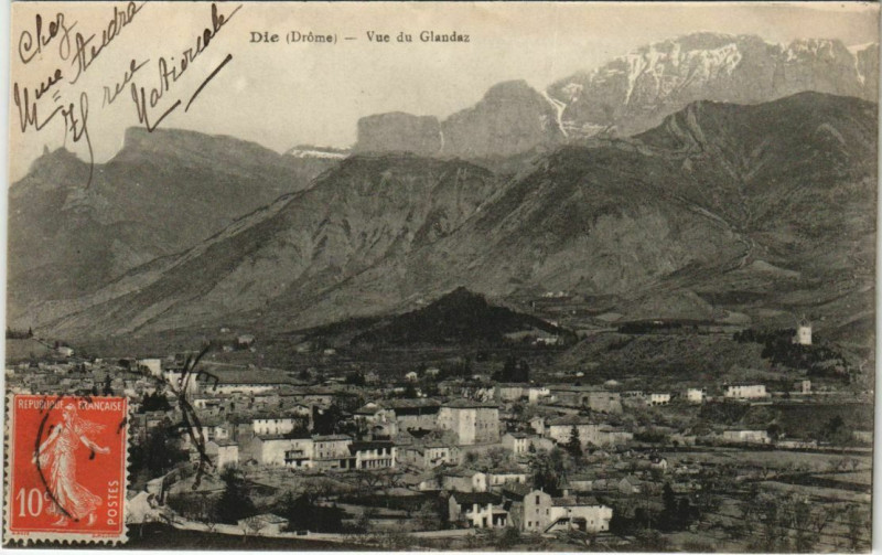 Carte postale ancienne Die vue de Glandaz France à Die