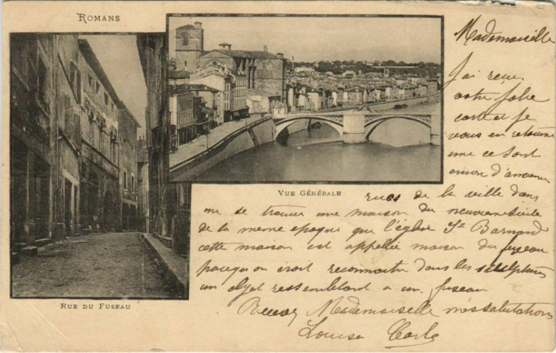 Carte postale ancienne Romans souvenir France