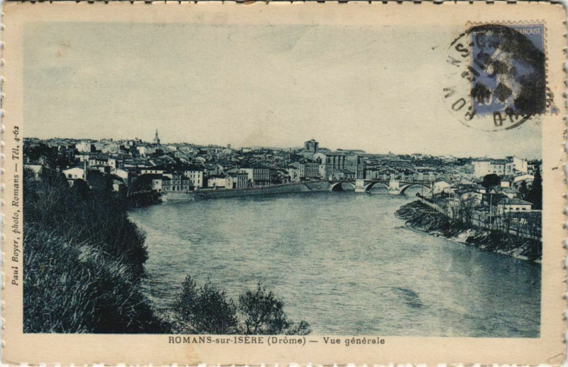 Carte postale ancienne Romans vue generale France
