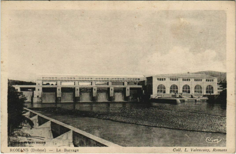 Carte postale ancienne Romans Le Barrage France