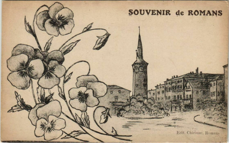 Carte postale ancienne Romans souvenir France