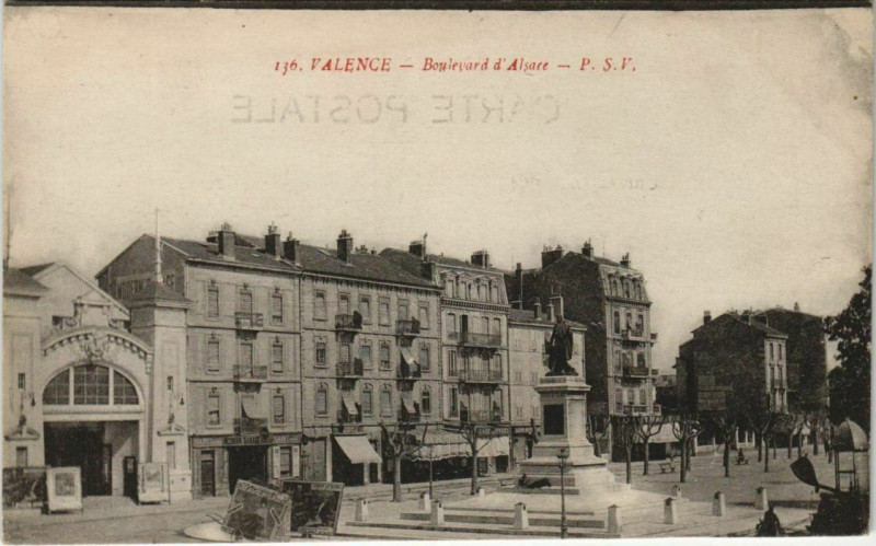 Carte postale ancienne Valence Boulevard d'Alsace France à Valence