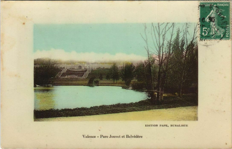 Carte postale ancienne Valence Parc Jouvet et Belvedere France à Valence