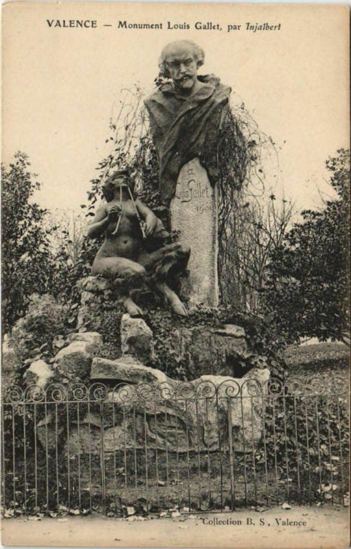Carte postale ancienne Valence Monument Louis Gallet France à Valence