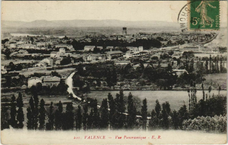 Carte postale ancienne Valence vue panoramique France à Valence