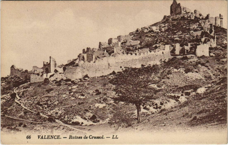 Carte postale ancienne Valence Ruines de Crussol France à Valence