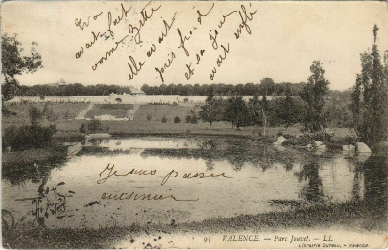 Carte postale ancienne Valence Parc Jouvet France à Valence