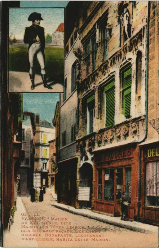 Carte postale ancienne Valence Dite Maison des Tetes France à Valence