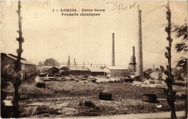 Carte postale ancienne Loriol - Usine Serre