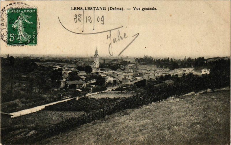 Carte postale ancienne Lens-Lestang - Vue générale à Lens-Lestang