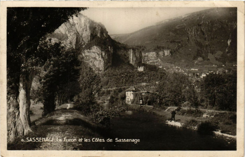 Carte postale ancienne Sassenage - Le Furon et les Cotes de Sassenage