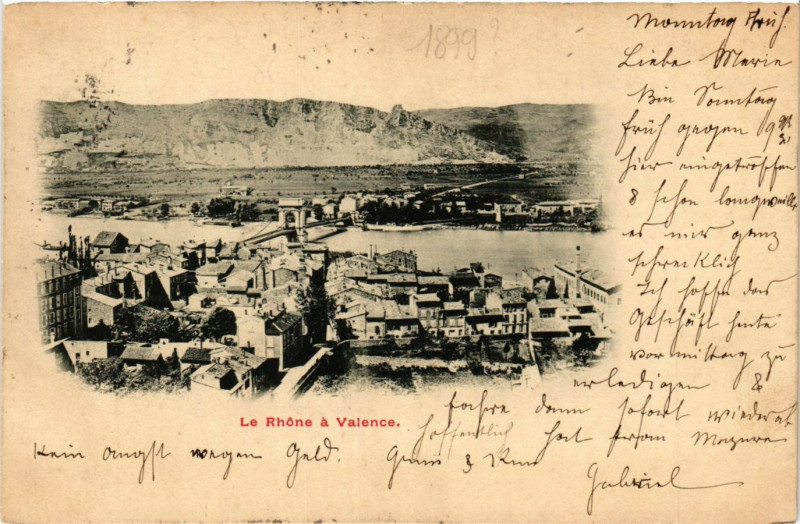Carte postale ancienne La Rhone a Valence à Valence