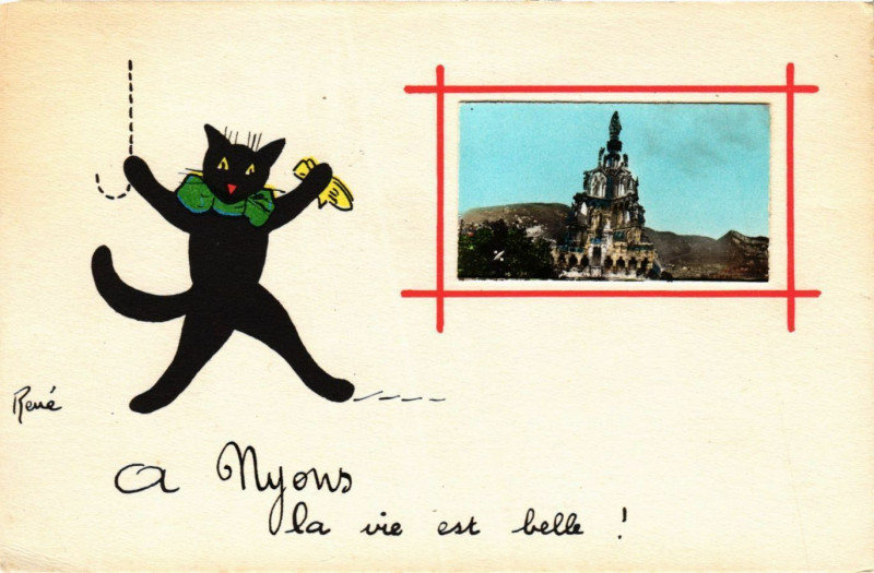 Carte postale ancienne Nyon - La vie est belle