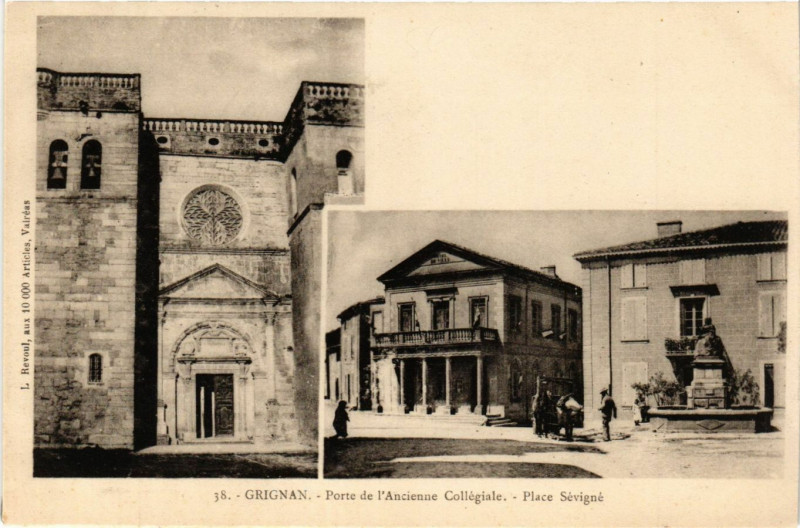 Carte postale ancienne Grignan - Porte de l'Ancienne Collegiale à Grignan