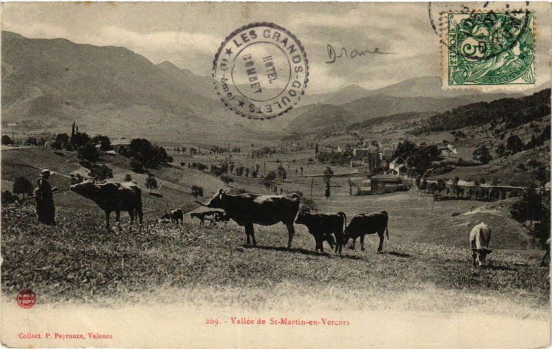 Carte postale ancienne Vallée de Saint-Martin-en-Vercors à Saint-Martin-en-Vercors