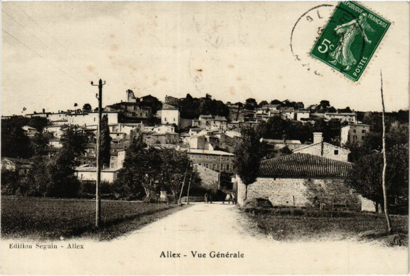 Carte postale ancienne Allex - Vue générale à Allex