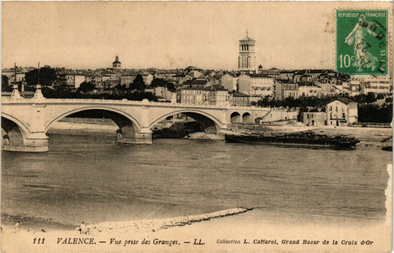 Carte postale ancienne Valence vue prise des Granges à Valence