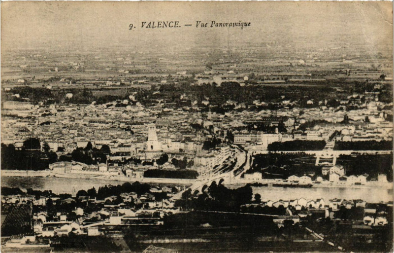 Carte postale ancienne Valence vue panoramique à Valence