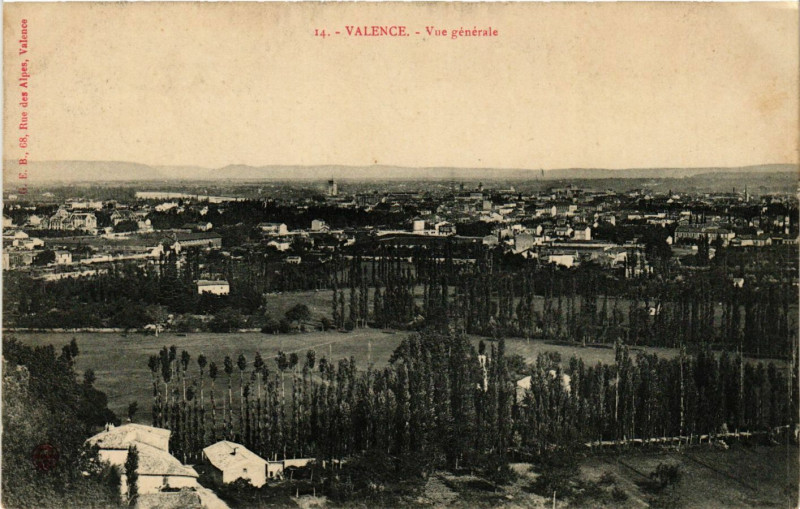 Carte postale ancienne Valence vue générale à Valence