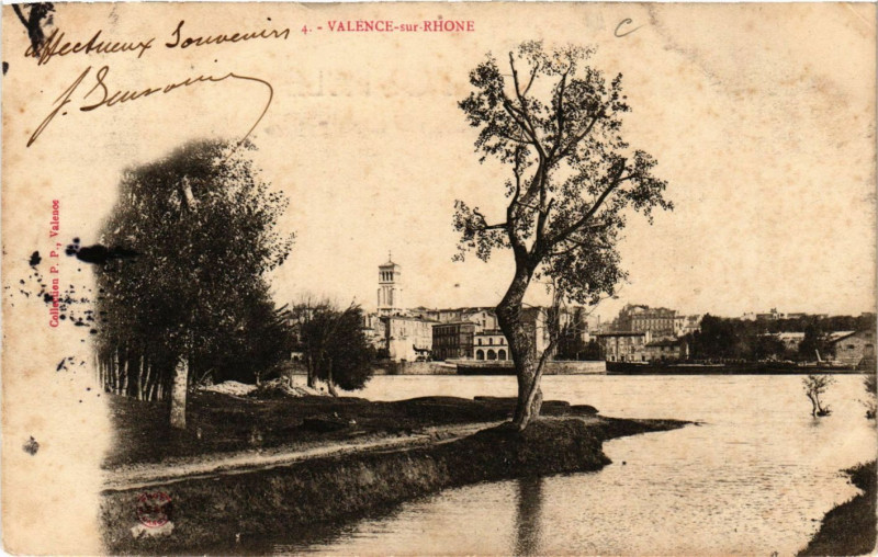 Carte postale ancienne Valence-sur-Rhone à Valence