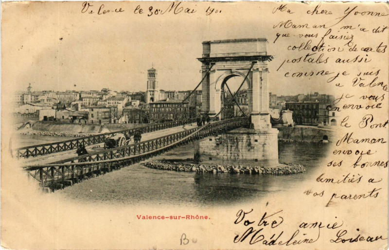 Carte postale ancienne Valence-sur-Rhone à Valence