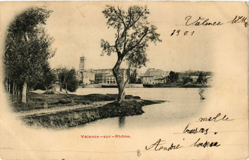 Carte postale ancienne Valence-sur-Rhone à Valence
