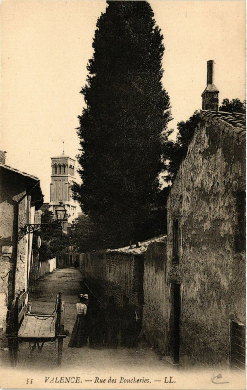 Carte postale ancienne Valence rue des Boucheries à Valence