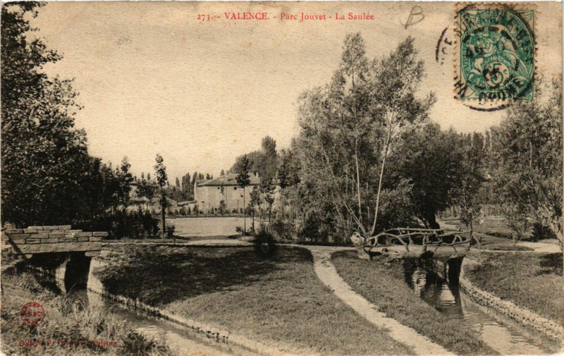 Carte postale ancienne Valence Parc Jouvet La Saulée à Valence