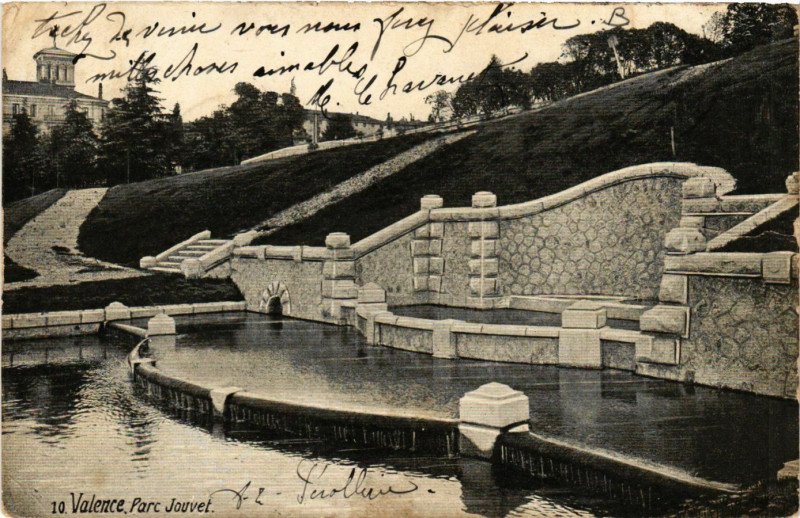 Carte postale ancienne Valence Parc Jouvet à Valence