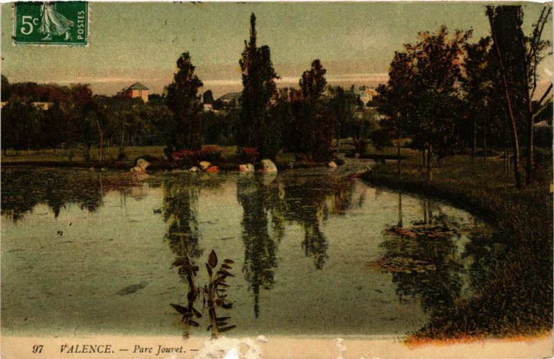 Carte postale ancienne Valence Parc Jouvet à Valence