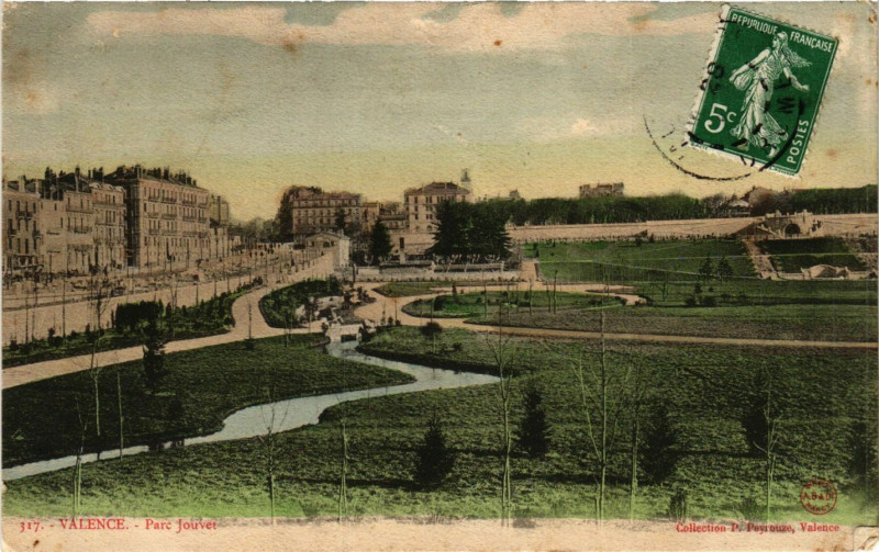 Carte postale ancienne Valence Parc Jouvet à Valence