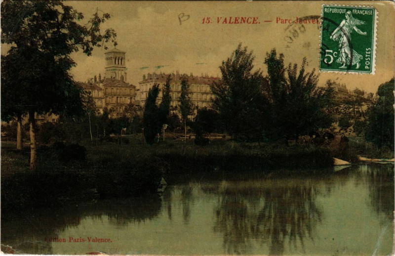 Carte postale ancienne Valence Parc Jouvet à Valence