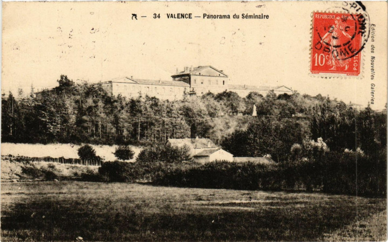 Carte postale ancienne Valence Panorama du Seminaire à Valence