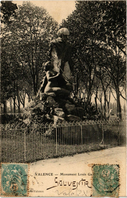 Carte postale ancienne Valence Monument Louis Gallet à Valence