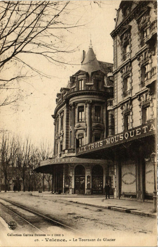 Carte postale ancienne Valence Le Tournant du Glacier à Valence