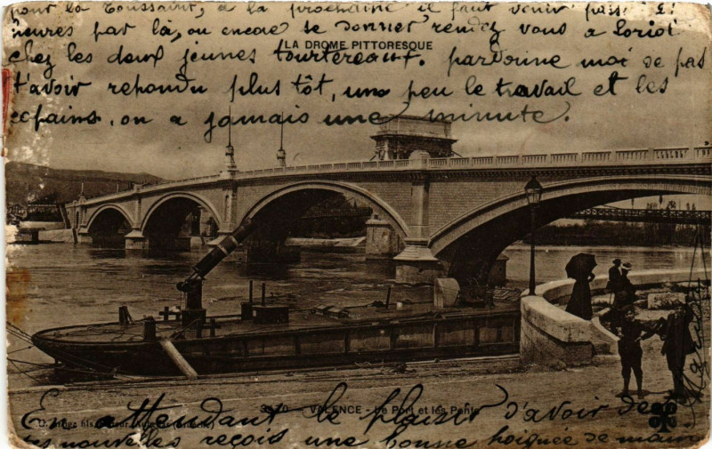 Carte postale ancienne Valence Le Port et les Ponts à Valence