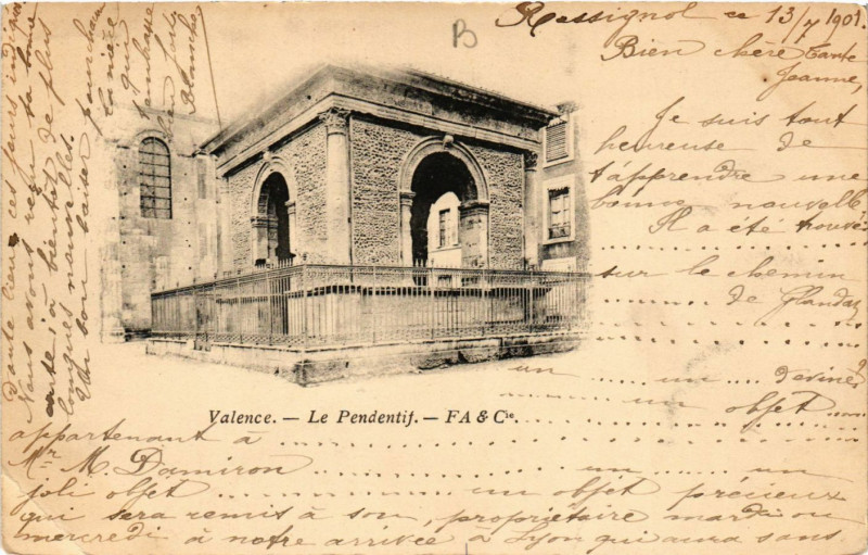 Carte postale ancienne Valence Le Pendetif à Valence