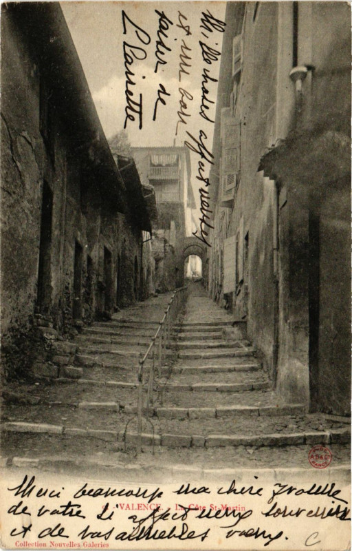 Carte postale ancienne Valence La Cote St- Martin à Valence