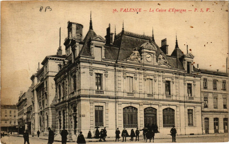 Carte postale ancienne Valence La Caisse d'Epargne à Valence