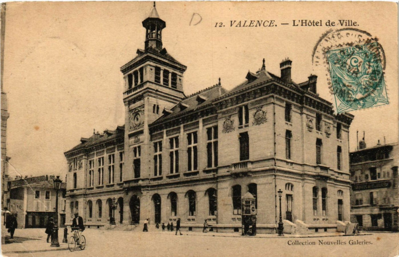 Carte postale ancienne Valence l'Hotel de Ville à Valence
