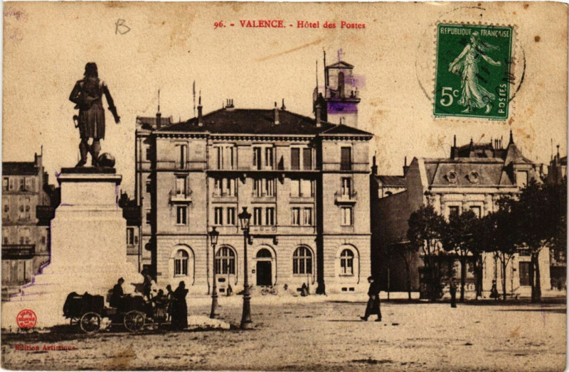 Carte postale ancienne Valence Hotel des Postes à Valence