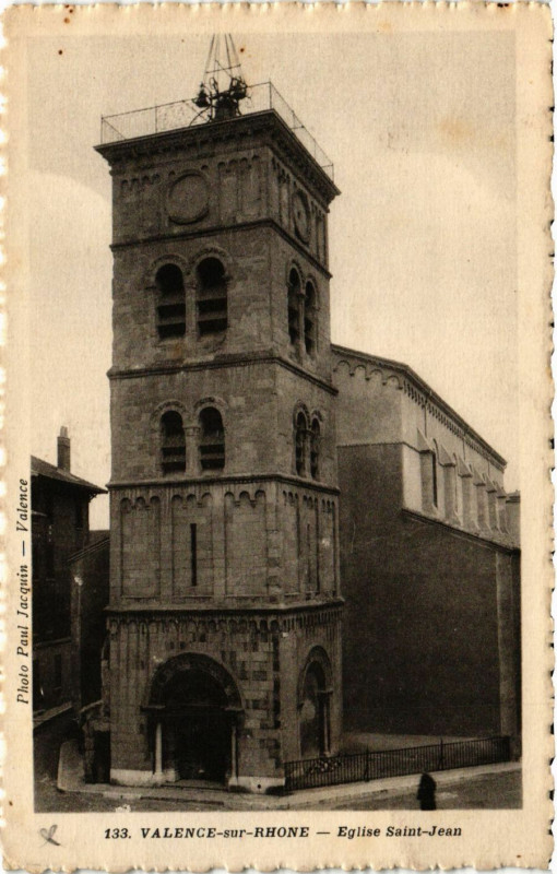 Carte postale ancienne Valence Eglise St- Jean à Valence