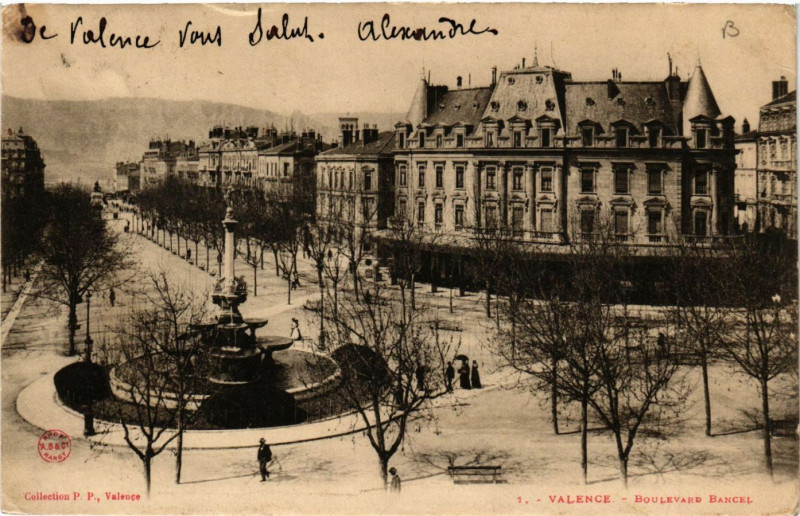 Carte postale ancienne Valence Boulevard Bancel à Valence